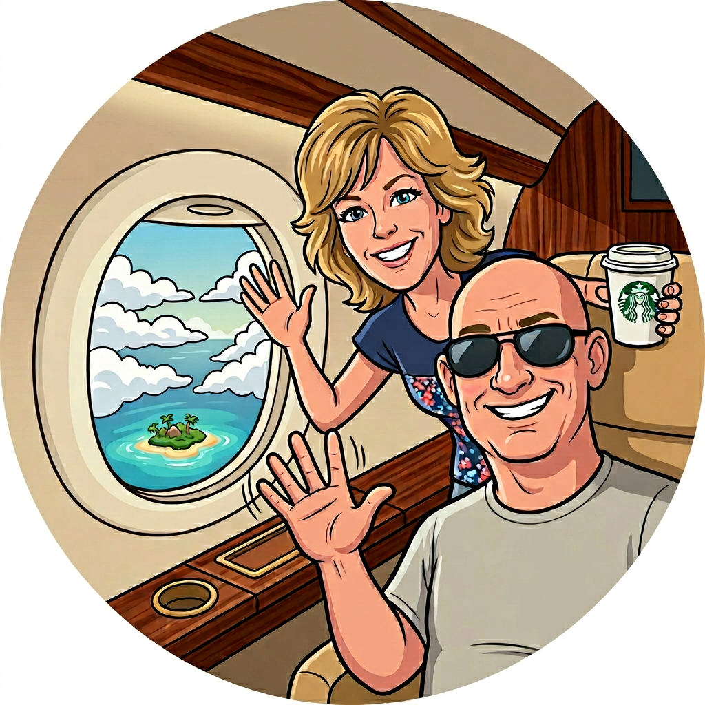 Josh and Dayna waving from the plane